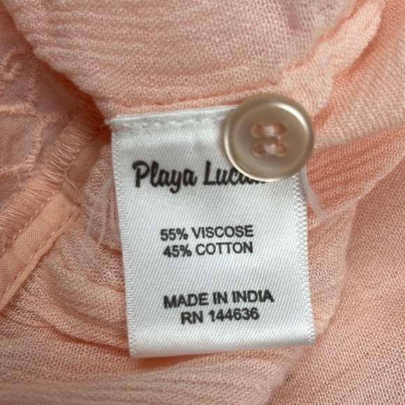 Playa Lucila Embroidered Eyelet Tiered Sleeveless Button-Up Maxi Dress Small - Picture 9 of 10